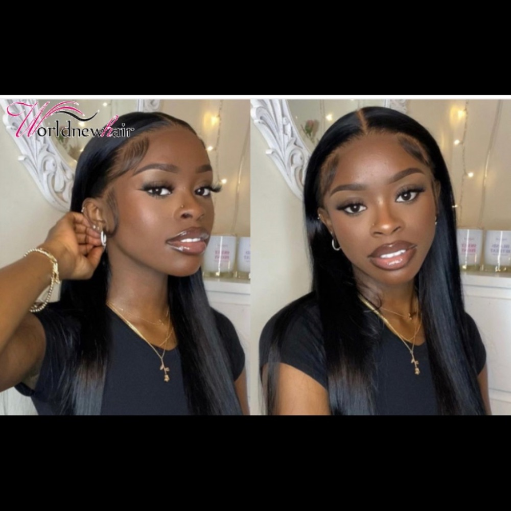Natural hair color, 22” lace front human hair wig from world new hair
